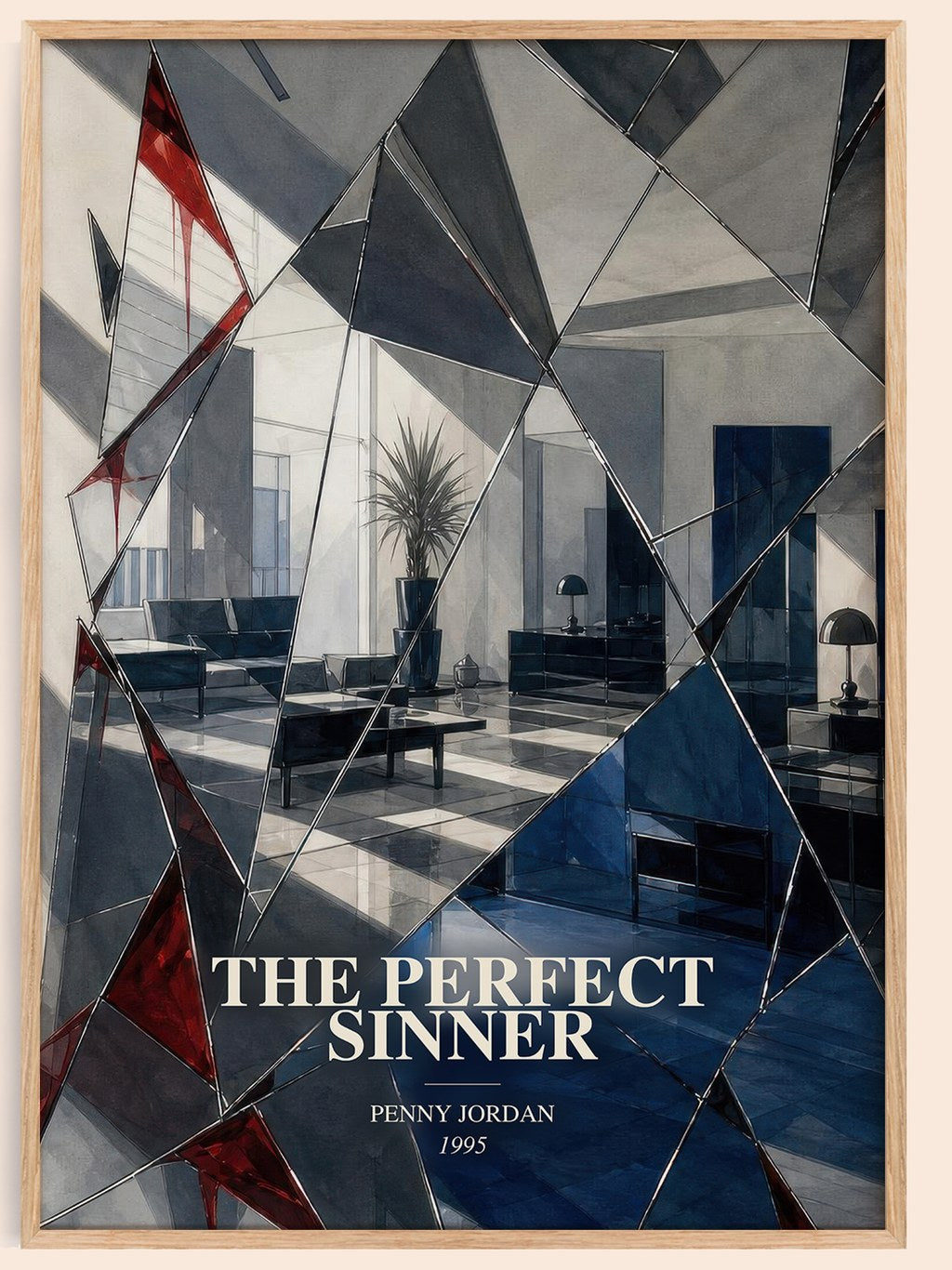 The Perfect Sinner watercolour book poster by Penny Jordan – framed literary art print