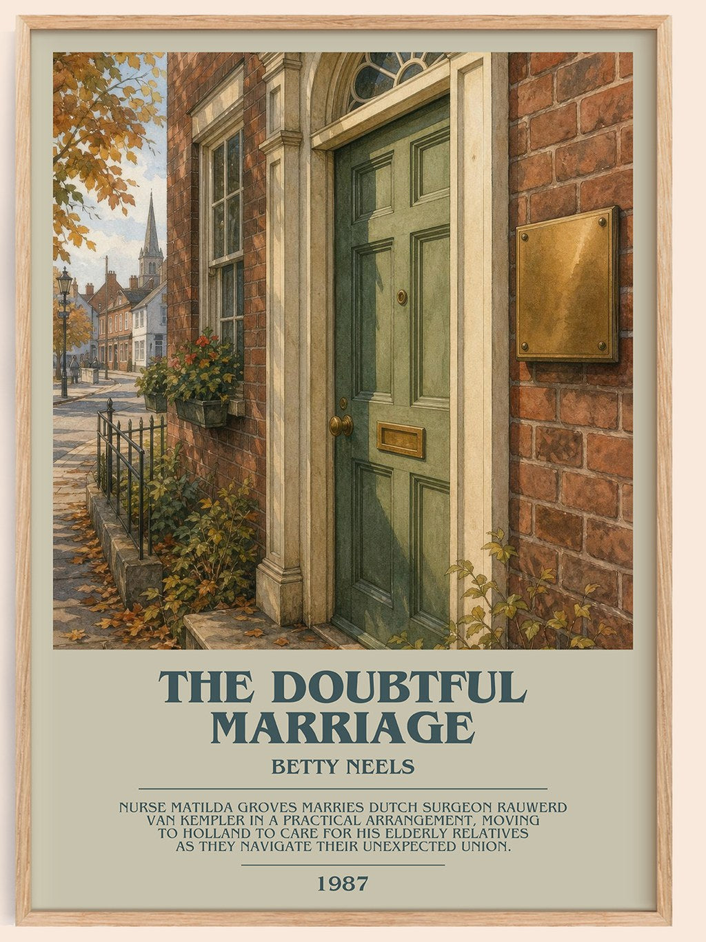 The Doubtful Marriage bookish book poster by Betty Neels – framed literary art print