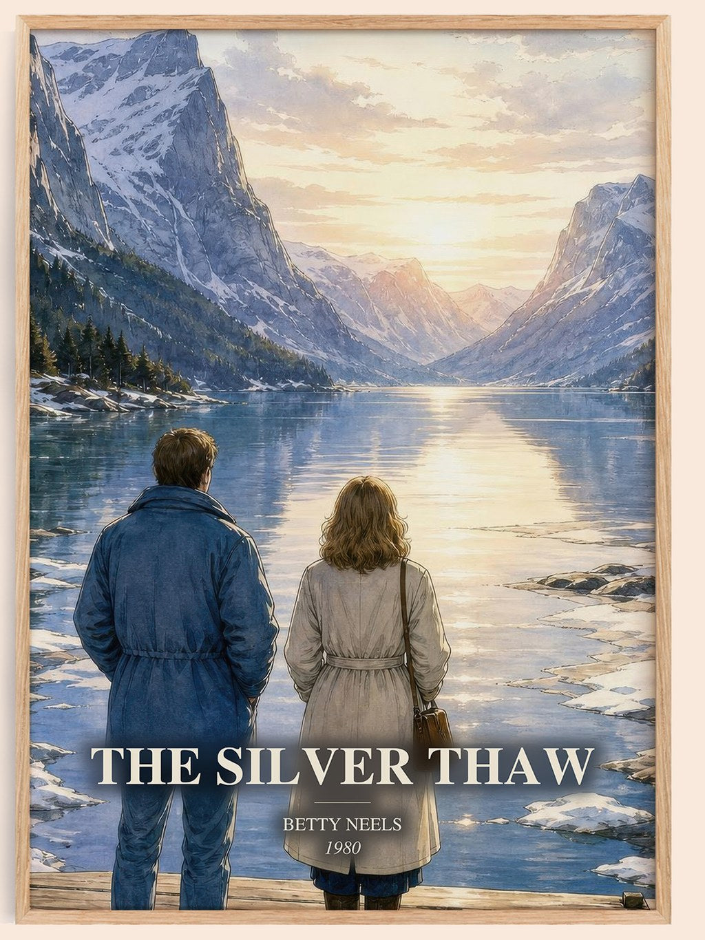 The Silver Thaw watercolour book poster by Betty Neels – framed literary art print