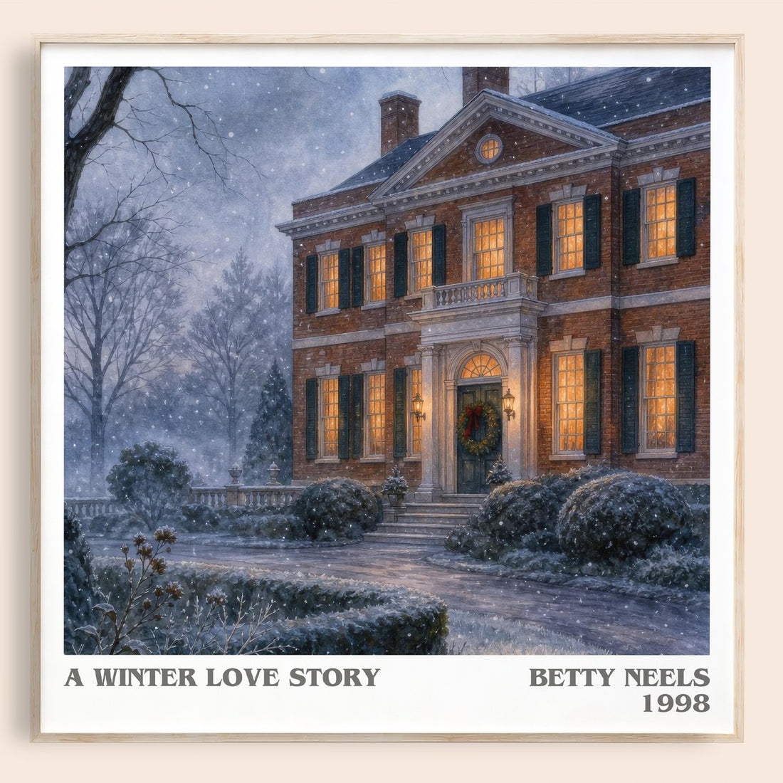 A Winter Love Story literary book poster by Betty Neels – framed literary art print