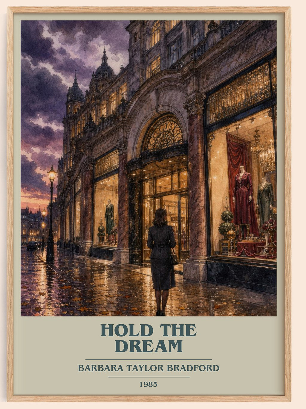 Hold the Dream book cover book poster by Barbara Taylor Bradford – framed literary art print