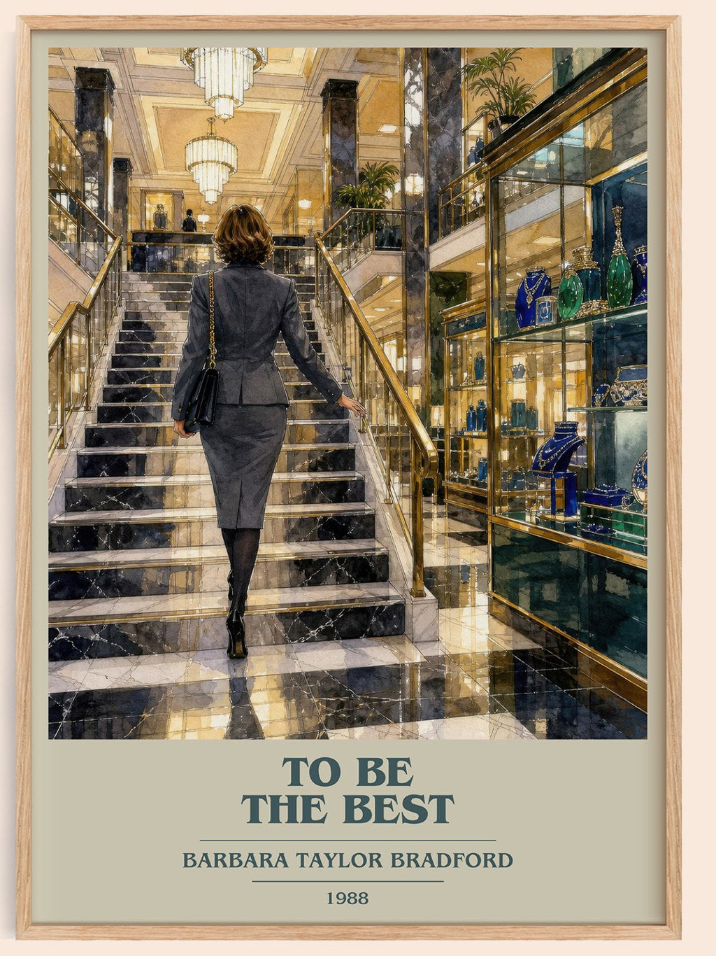 To Be the Best book cover book poster by Barbara Taylor Bradford – framed literary art print