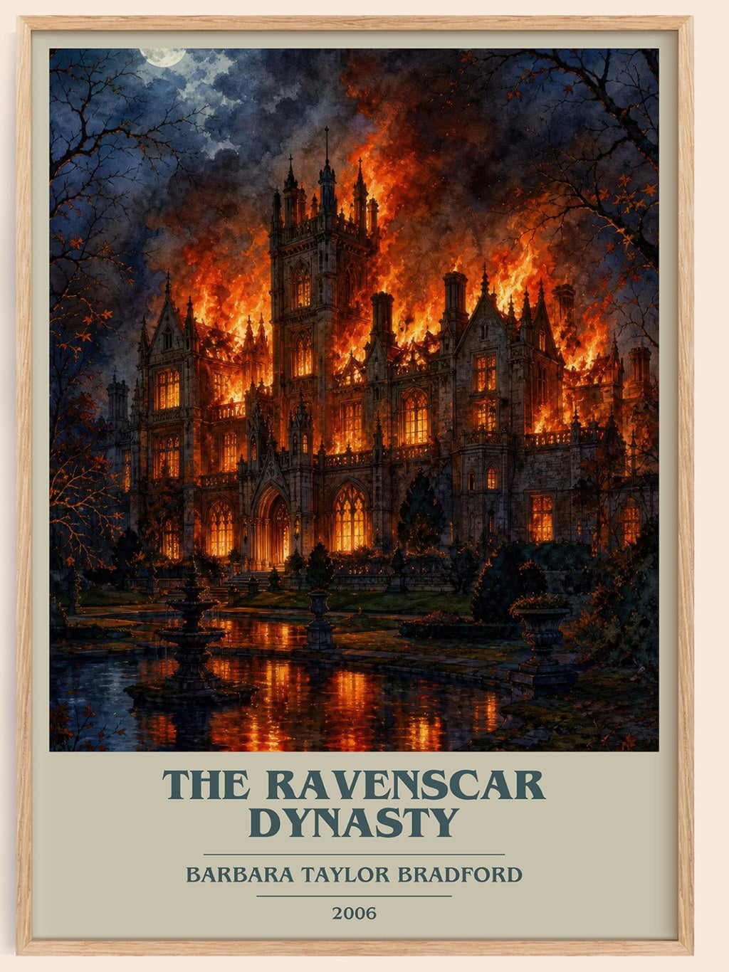 The Ravenscar Dynasty book cover book poster by Barbara Taylor Bradford – framed literary art print