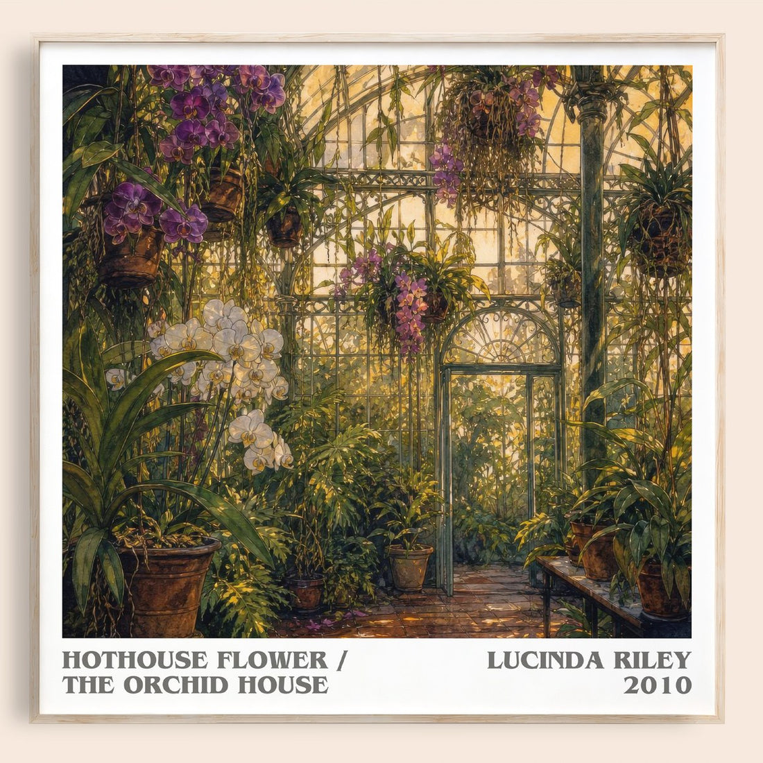 Hothouse Flower / The Orchid House literary book poster by Lucinda Riley – framed literary art print