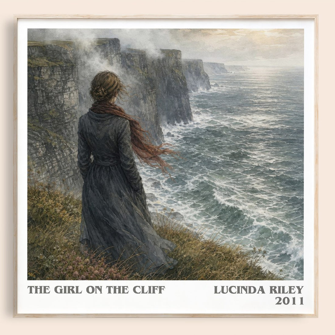 The Girl on the Cliff literary book poster by Lucinda Riley – framed literary art print