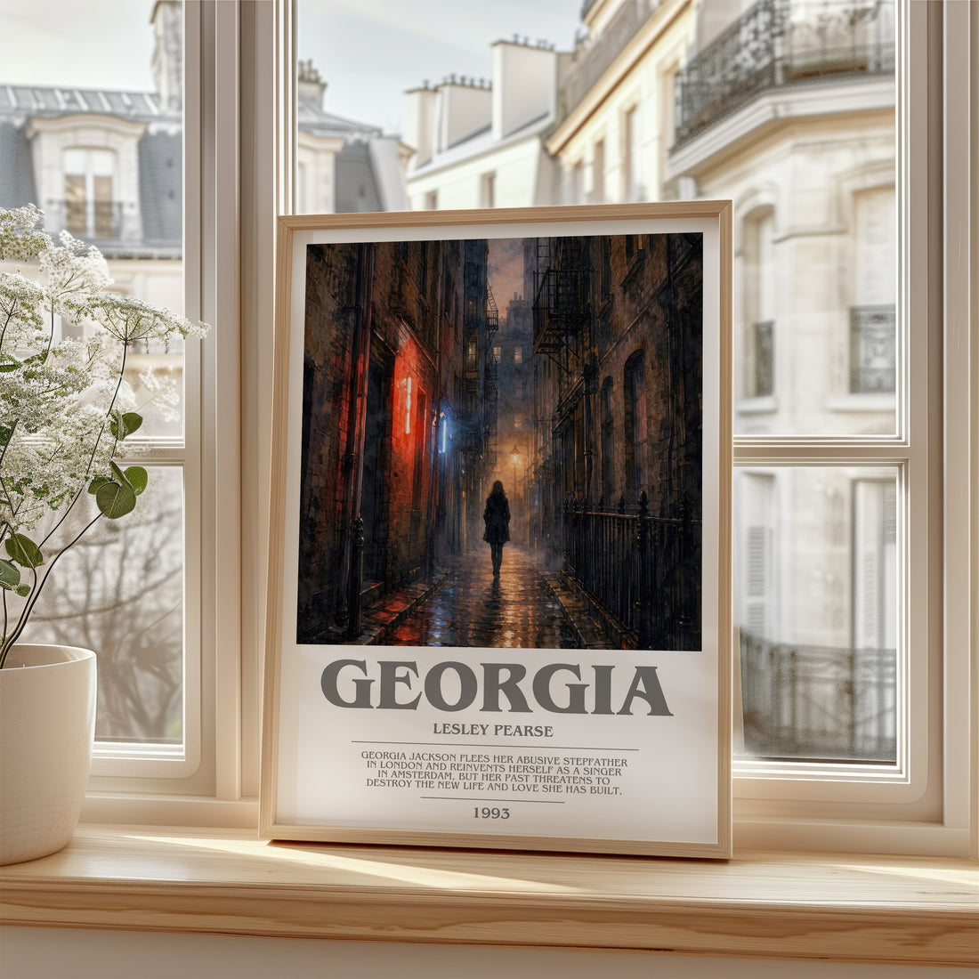 Georgia bookish poster colour and style options – Lesley Pearse book art