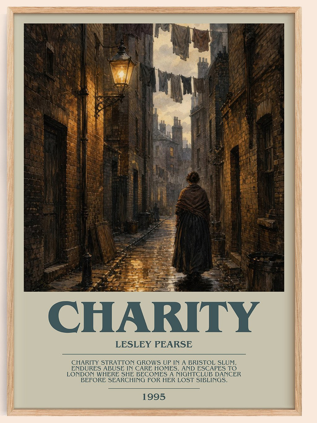 Charity bookish book poster by Lesley Pearse – framed literary art print