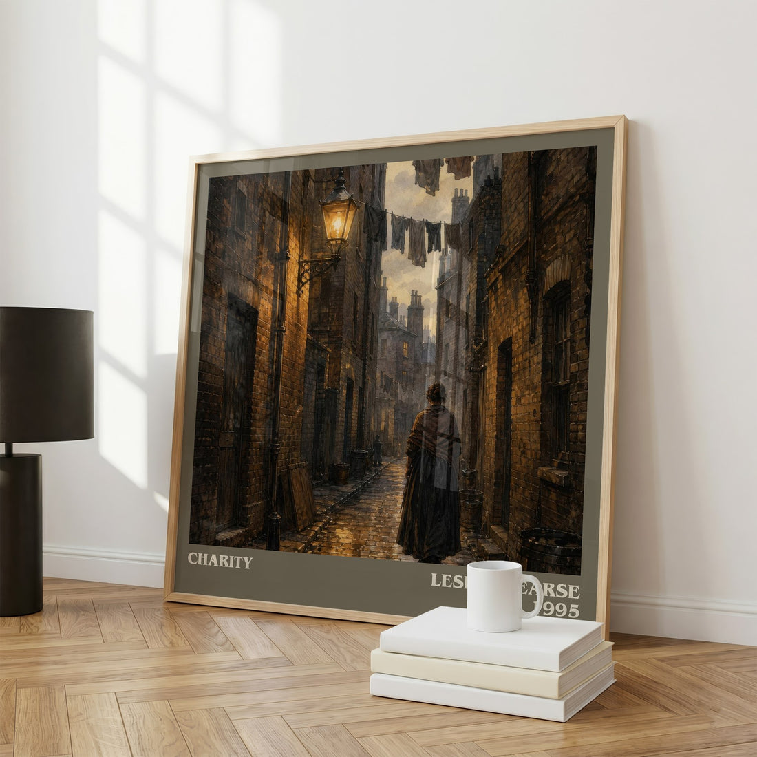 Charity literary print framed by window – literary home decor