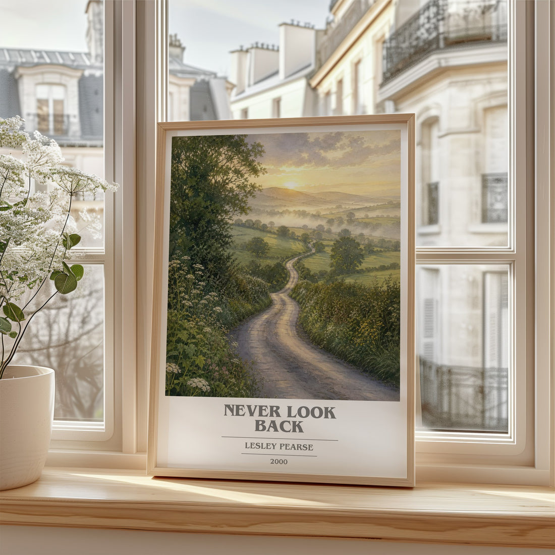 Never Look Back book cover poster colour and style options – Lesley Pearse book art