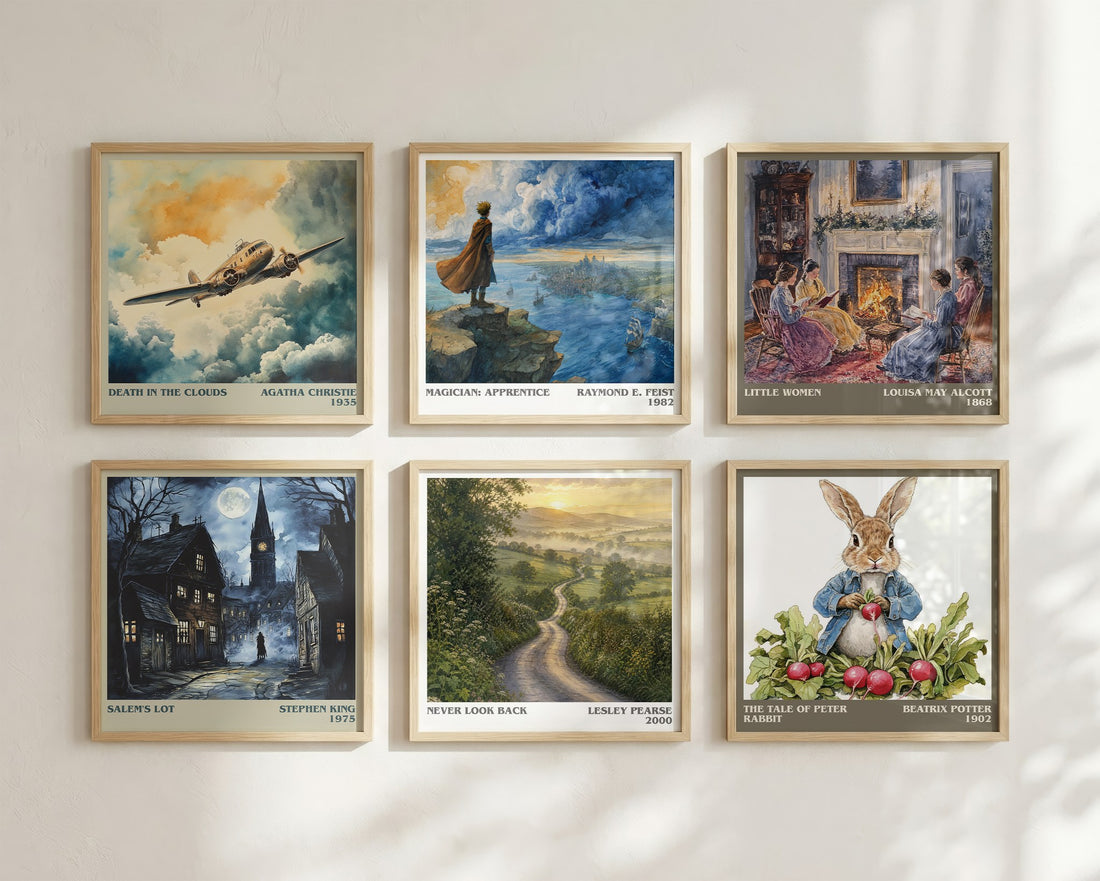 Never Look Back literary art print colour and style options – Lesley Pearse book art