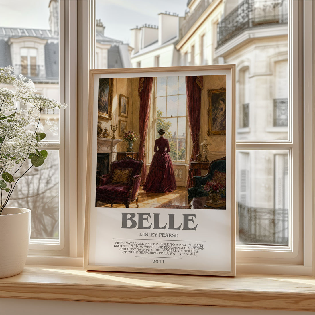 Belle bookish poster colour and style options – Lesley Pearse book art