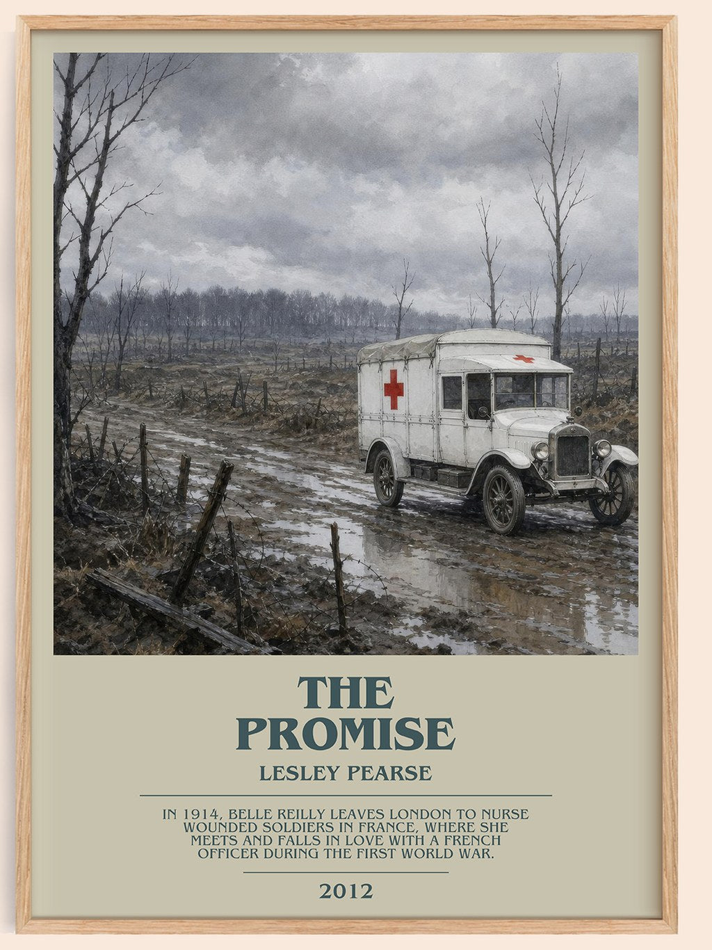 The Promise bookish book poster by Lesley Pearse – framed literary art print