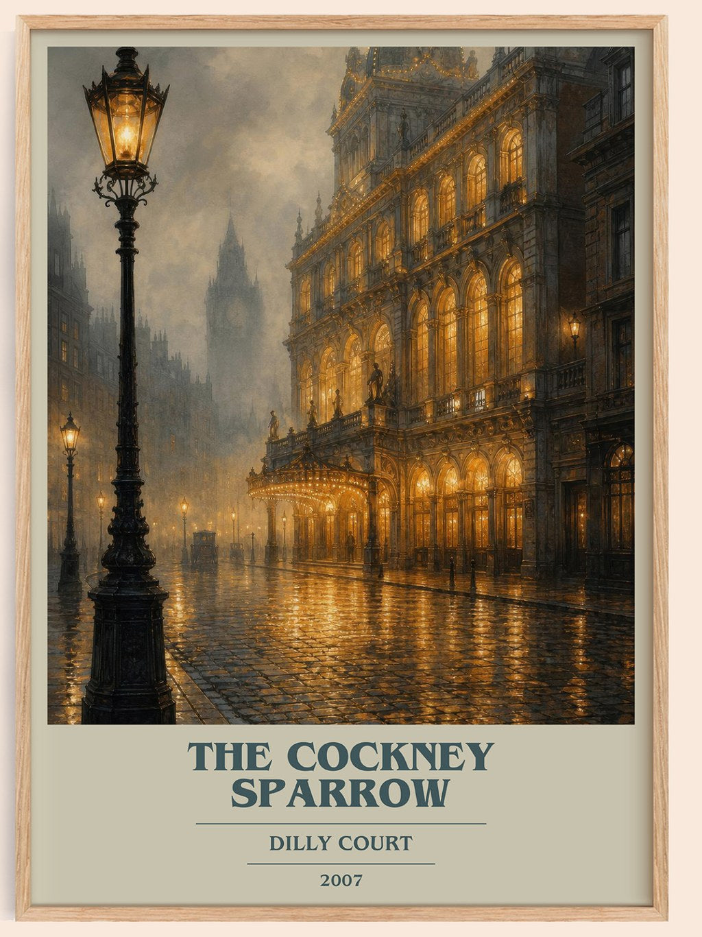 The Cockney Sparrow book cover book poster by Dilly Court – framed literary art print