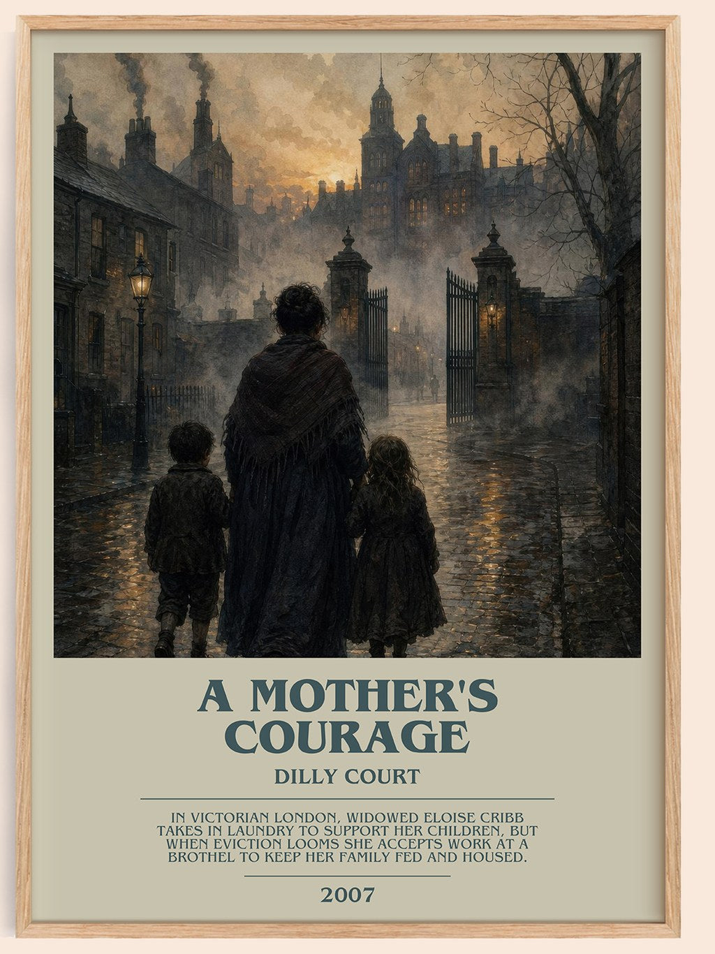 A Mother's Courage bookish book poster by Dilly Court – framed literary art print