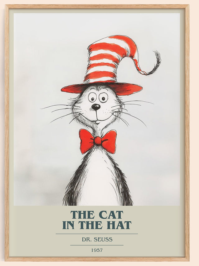 The Cat in the Hat Book Cover Poster by Dr. Seuss