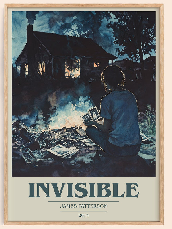 Invisible book cover book poster by James Patterson – framed literary art print