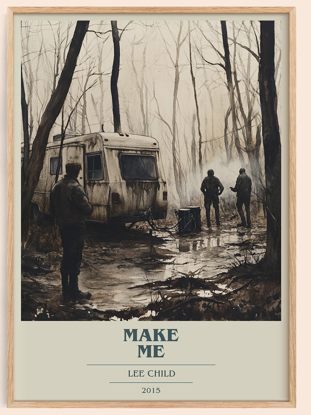Make Me book cover book poster by Lee Child – framed literary art print