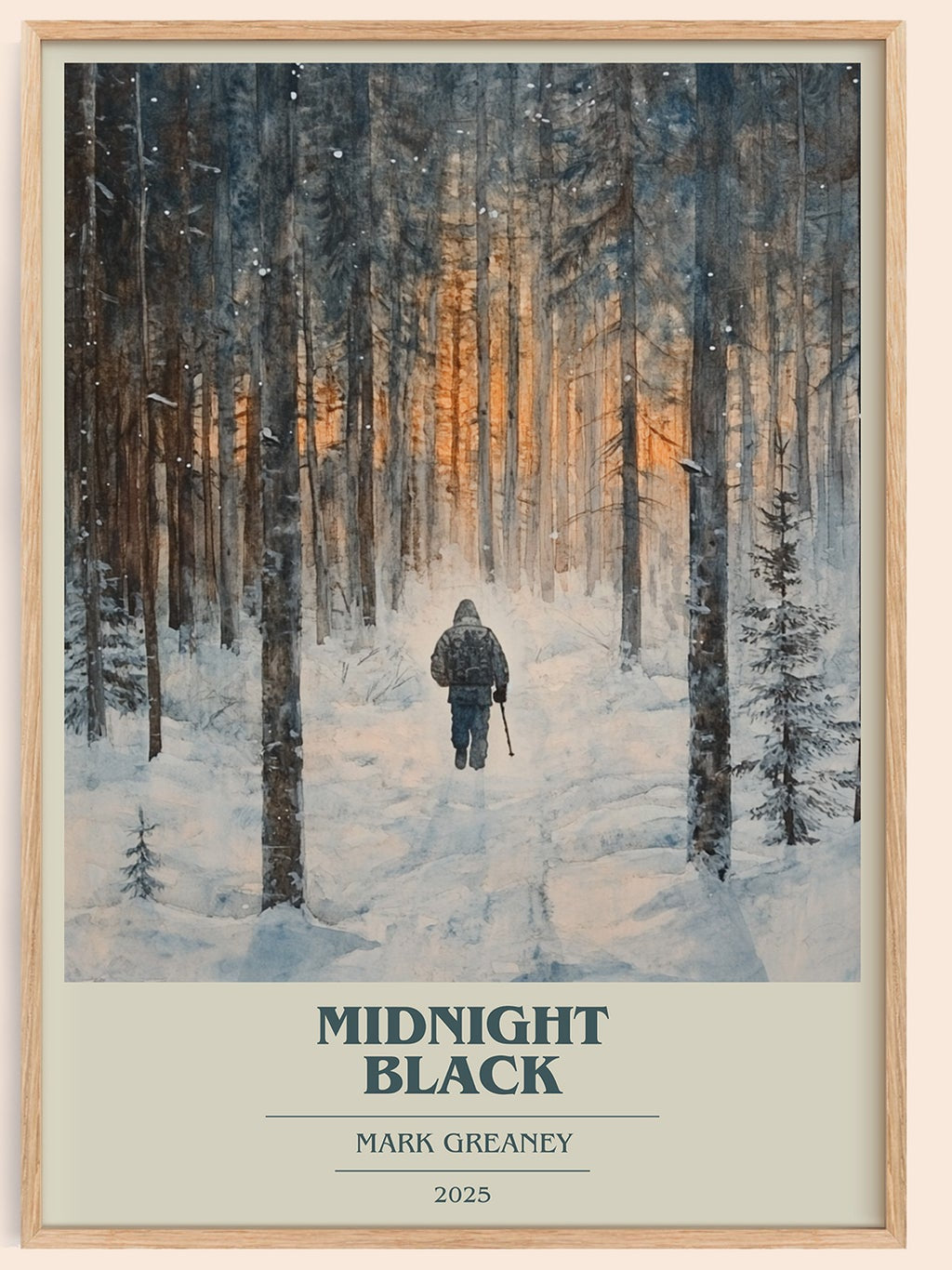 Midnight Black book cover book poster by Mark Greaney – framed literary art print
