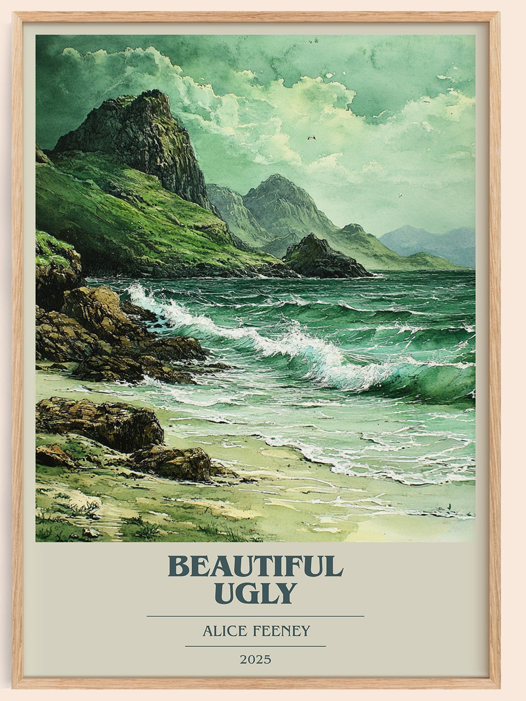 Beautiful Ugly book cover book poster by Alice Feeney – framed literary art print