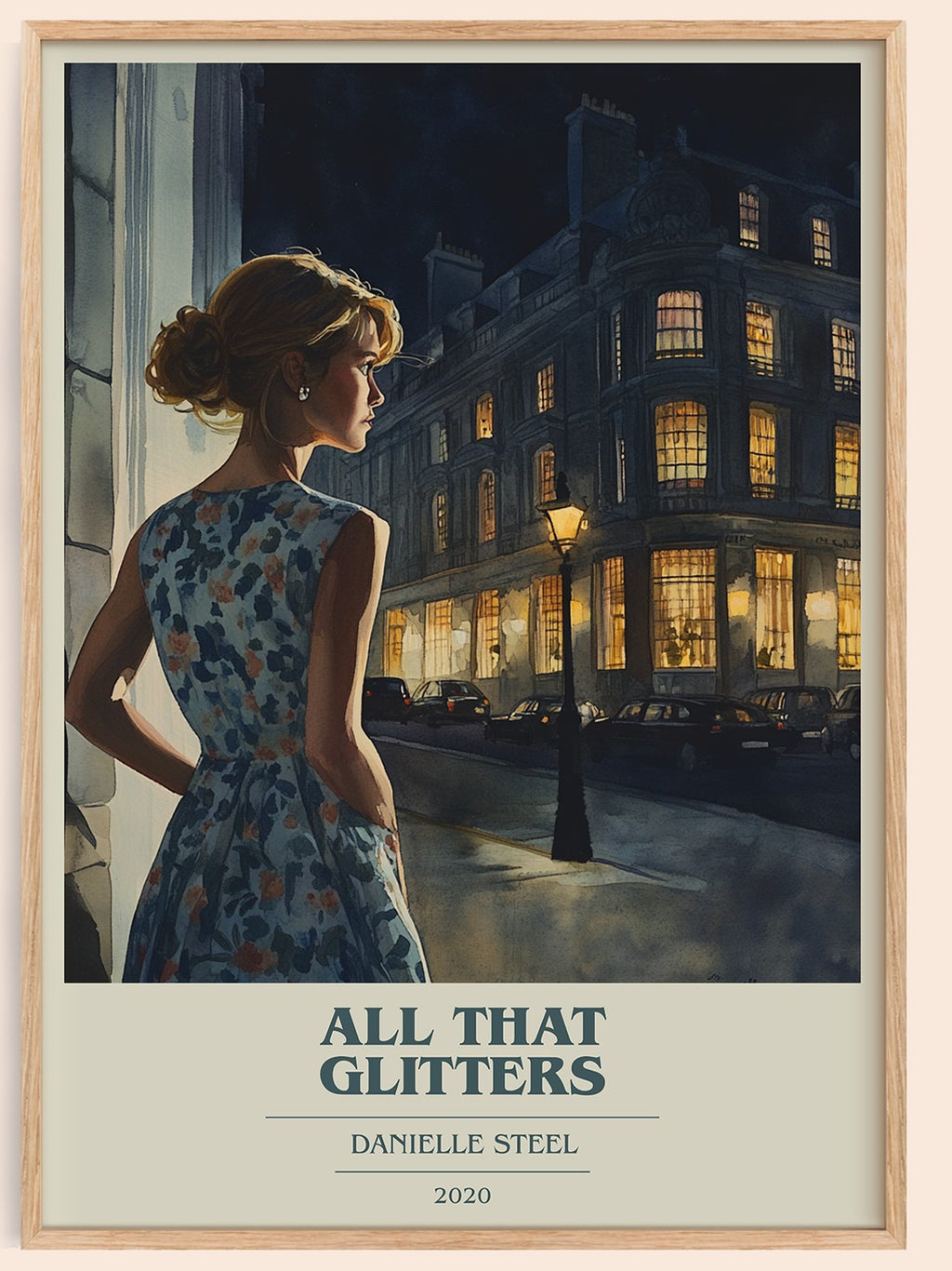 All that Glitters book cover book poster by Danielle Steel – framed literary art print
