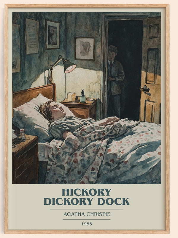 Hickory Dickory Dock book cover book poster by Agatha Christie – framed literary art print