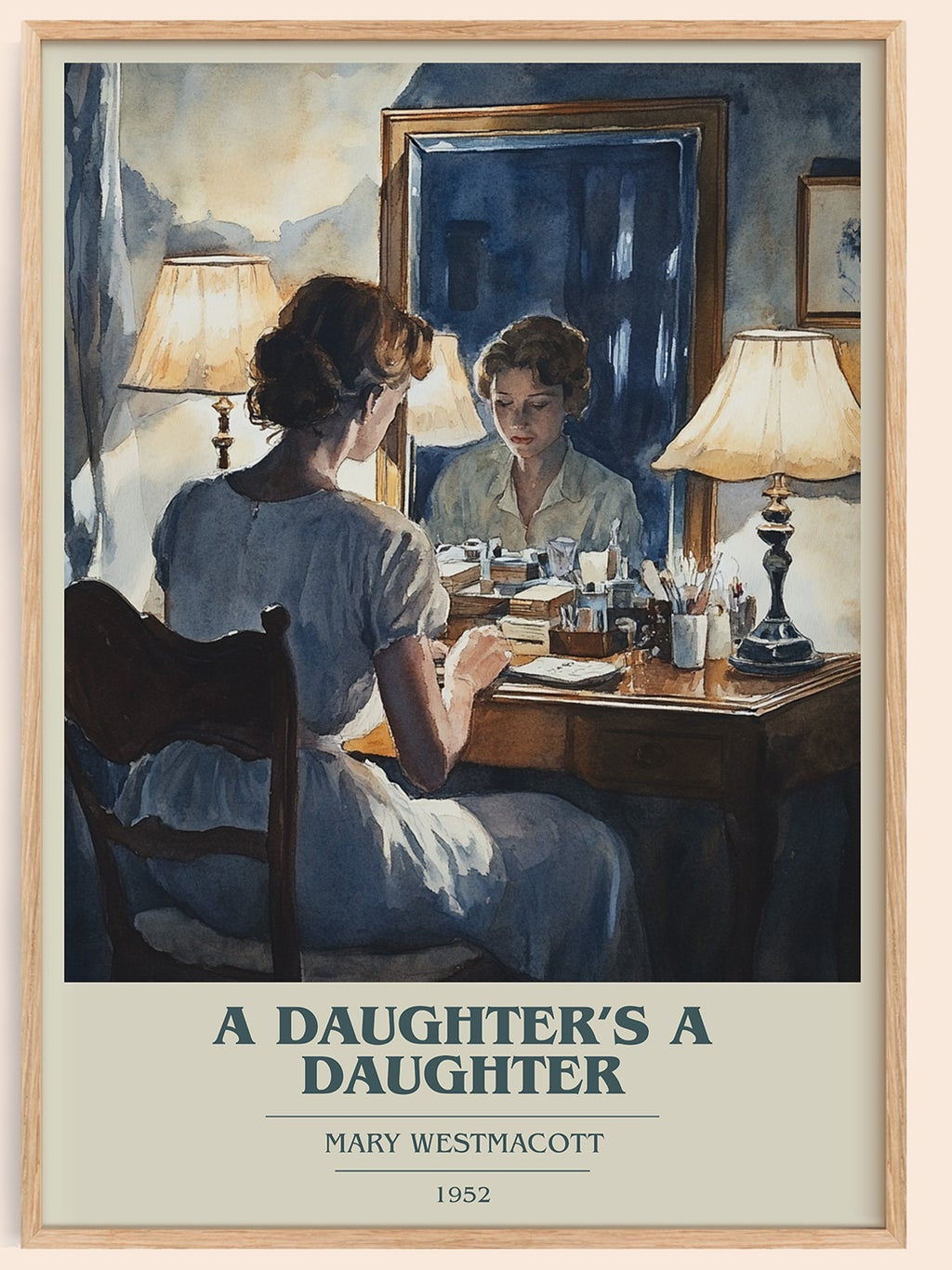 A Daughter's a Daughter book cover book poster by Mary Westmacott – framed literary art print