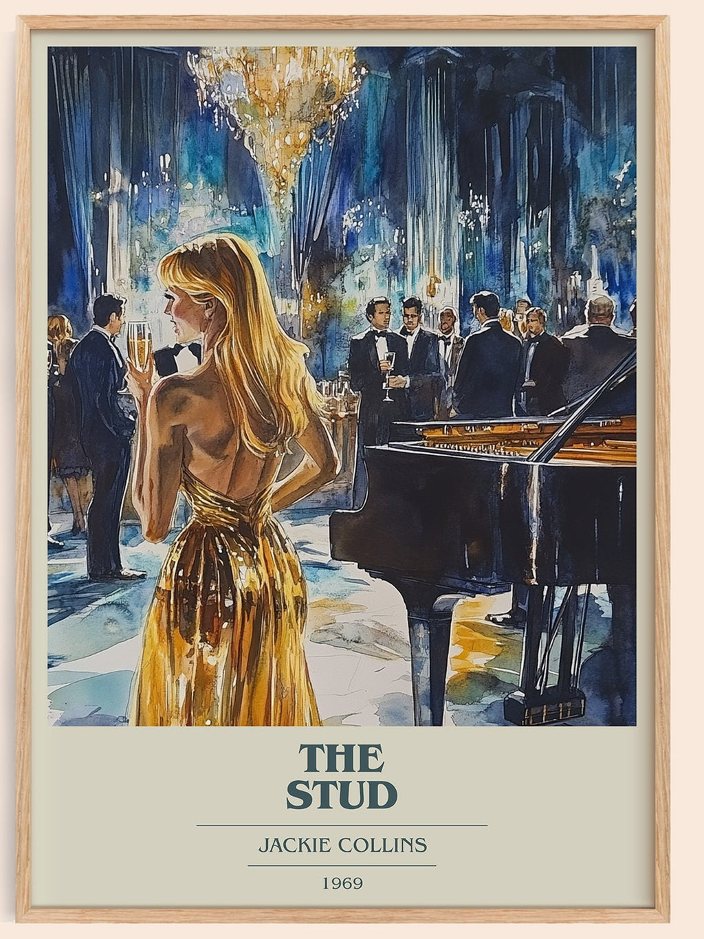 The Stud book cover book poster by Jackie Collins – framed literary art print