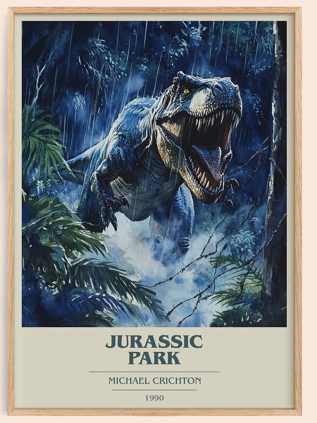 Jurassic Park Book Cover Poster by Michael Crichton