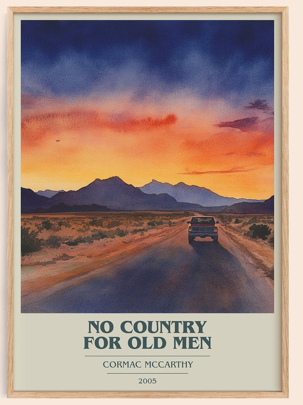 No Country For Old Men book cover book poster by Cormac Mccarthy – framed literary art print