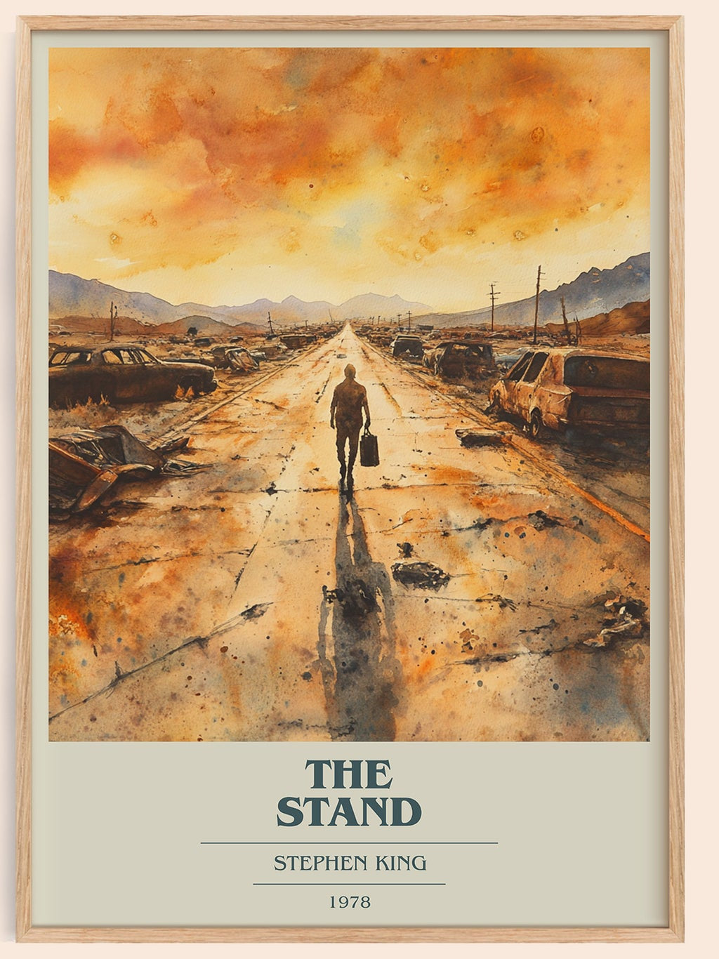 The Stand book cover book poster by Stephen King – framed literary art print