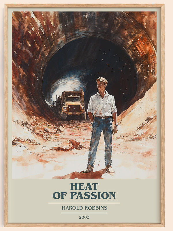 Heat of Passion book cover book poster by Harold Robbins – framed literary art print