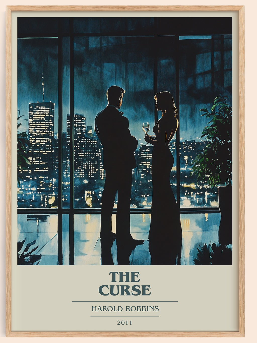 The Curse book cover book poster by Harold Robbins – framed literary art print