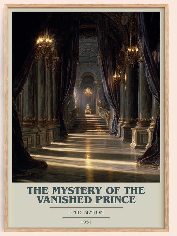 The Mystery of the Vanished Prince book cover book poster by Enid Blyton – framed literary art print