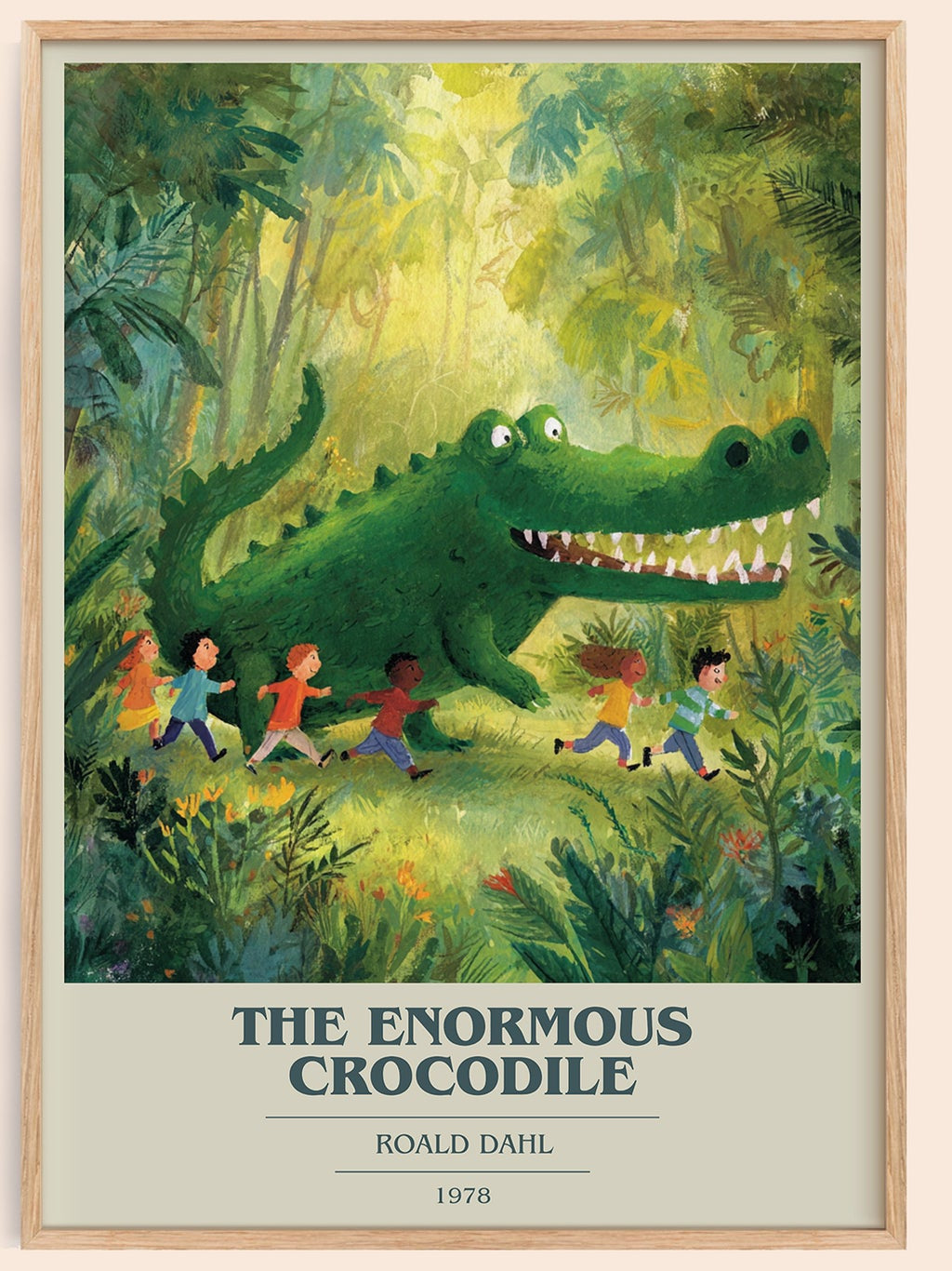 The Enormous Crocodile book cover book poster by Roald Dahl – framed literary art print