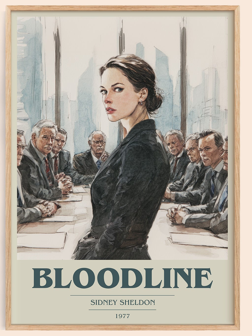 Bloodline book cover book poster by Sidney Sheldon – framed literary art print