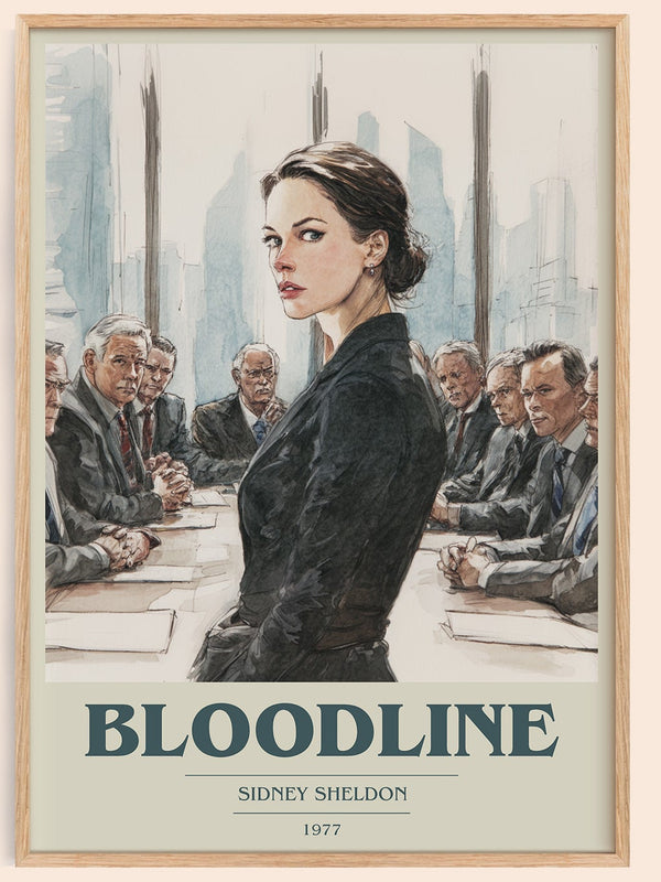 Bloodline book cover book poster by Sidney Sheldon – framed literary art print