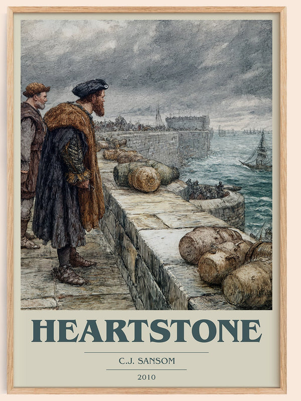Heartstone book cover book poster by C.J. Sansom – framed literary art print