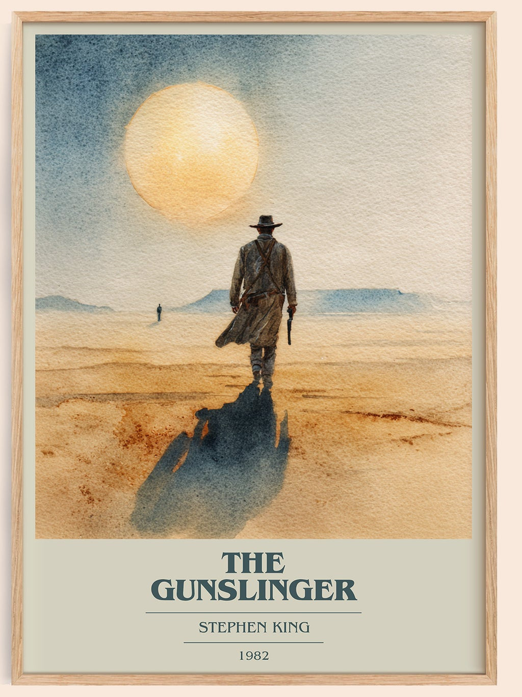 The Gunslinger book cover book poster by Stephen King – framed literary art print