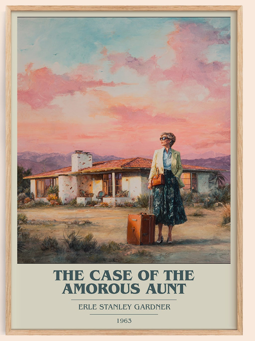 The Case of the Amorous Aunt book cover book poster by Erle Stanley Gardner – framed literary art print