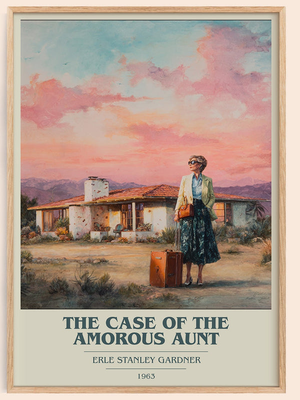 The Case of the Amorous Aunt book cover book poster by Erle Stanley Gardner – framed literary art print