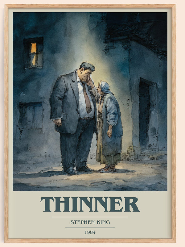 Thinner book cover book poster by Stephen King – framed literary art print