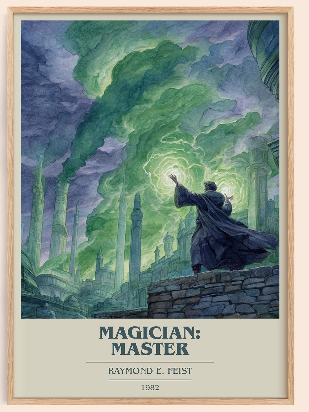 Magician: Master book cover book poster by Raymond E. Feist – framed literary art print