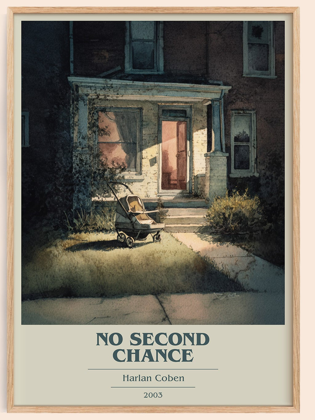 No Second Chance book cover book poster by Harlan Coben – framed literary art print