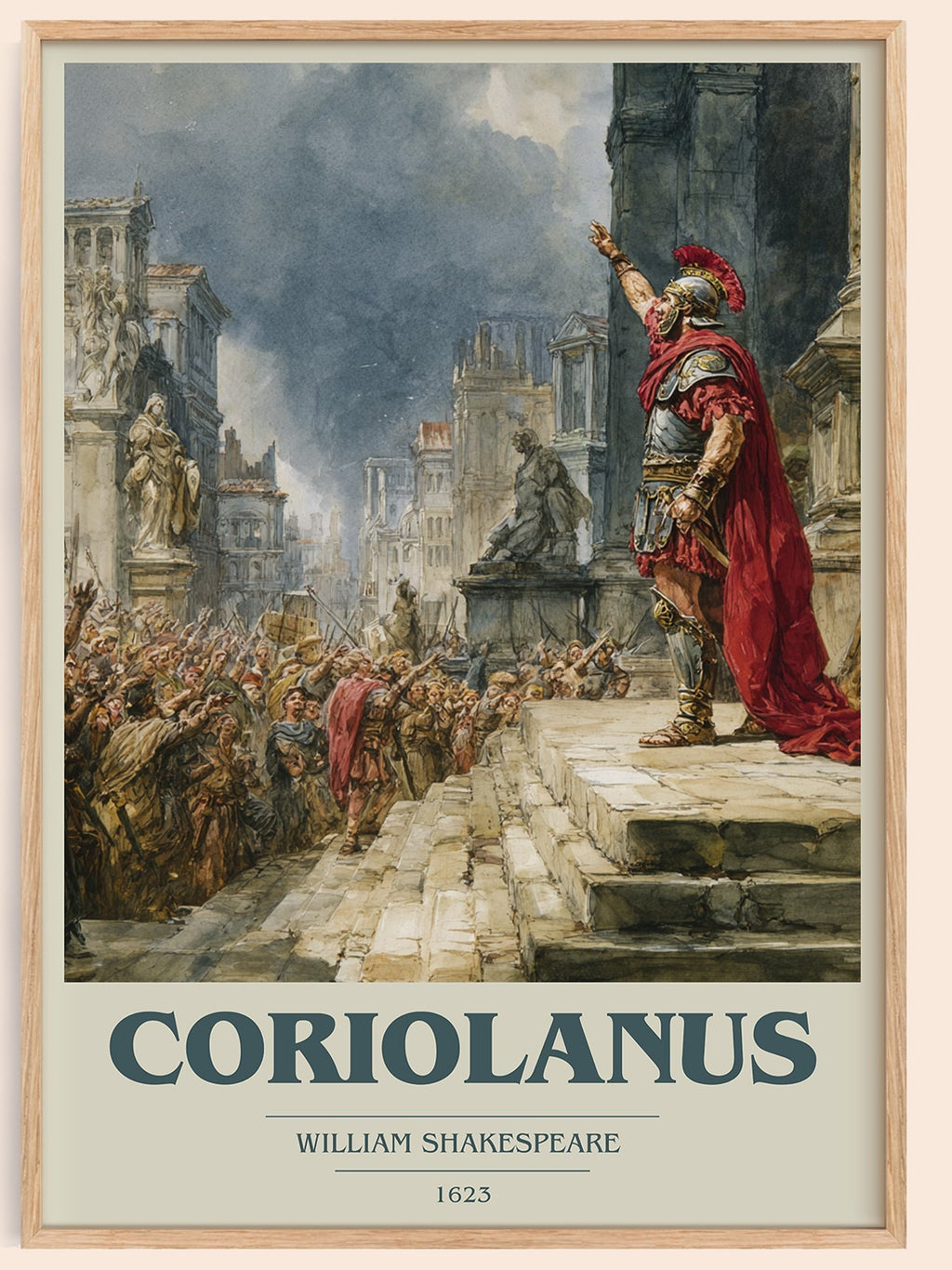 Coriolanus book cover book poster by William Shakespeare – framed literary art print