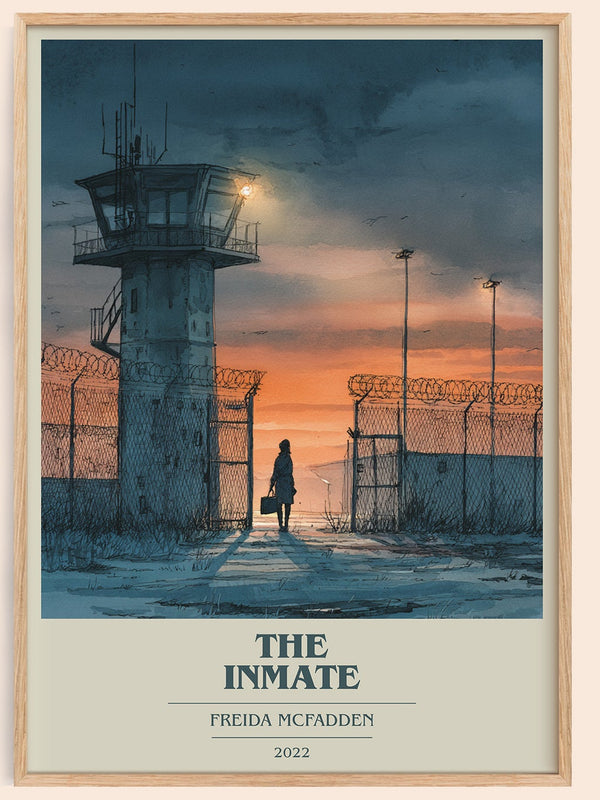 The Inmate book cover book poster by Freida McFadden – framed literary art print