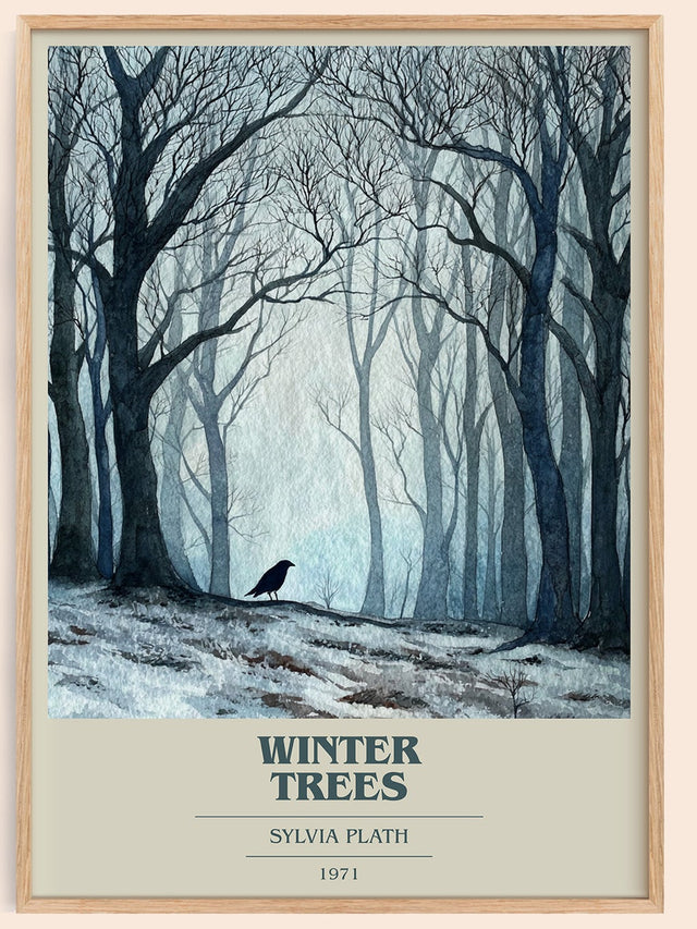 Winter Trees Book Cover Poster by Sylvia Plath