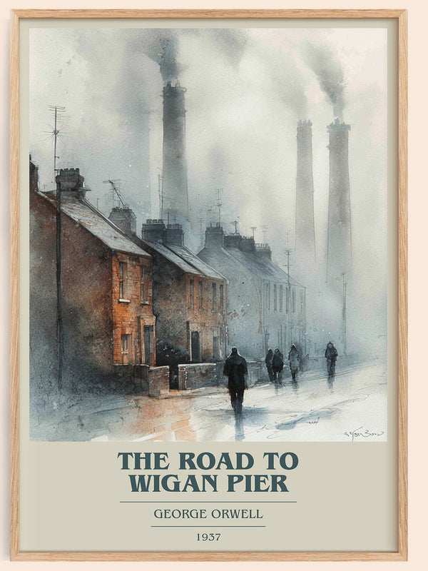 The Road to Wigan Pier book cover book poster by George Orwell – framed literary art print