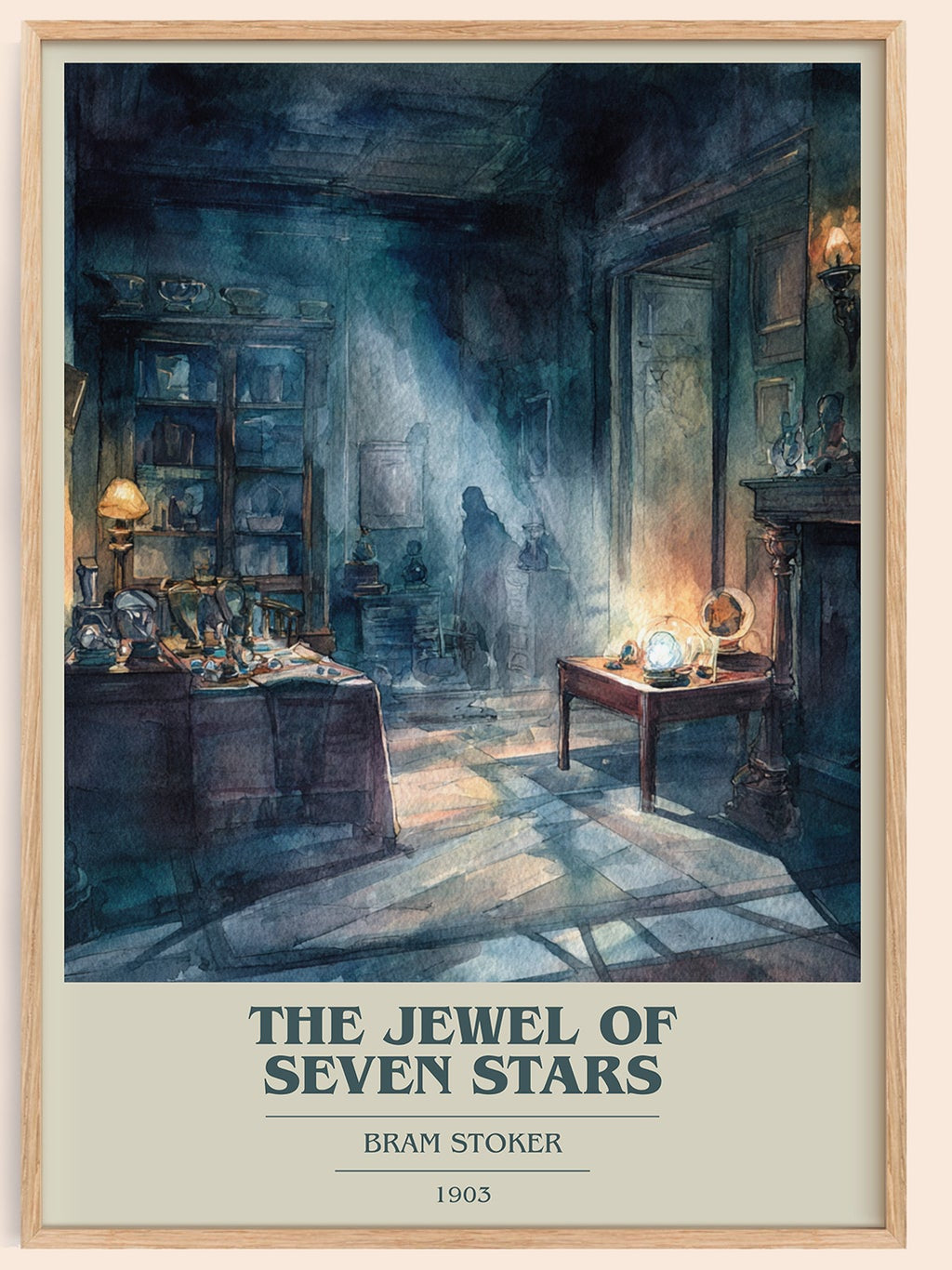 The Jewel Of Seven Stars book cover book poster by Bram Stoker – framed literary art print