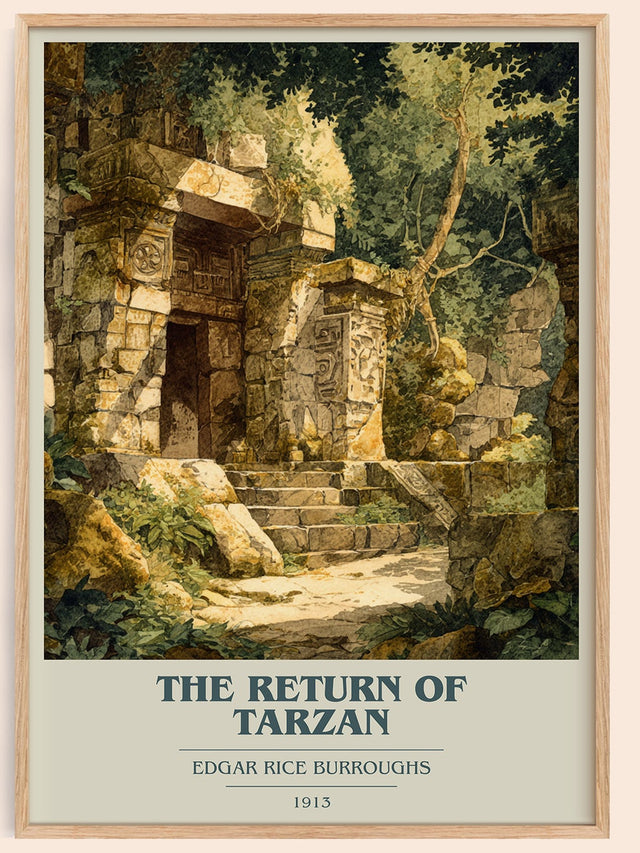 The Return Of Tarzan Book Cover Poster by Edgar Rice Burroughs
