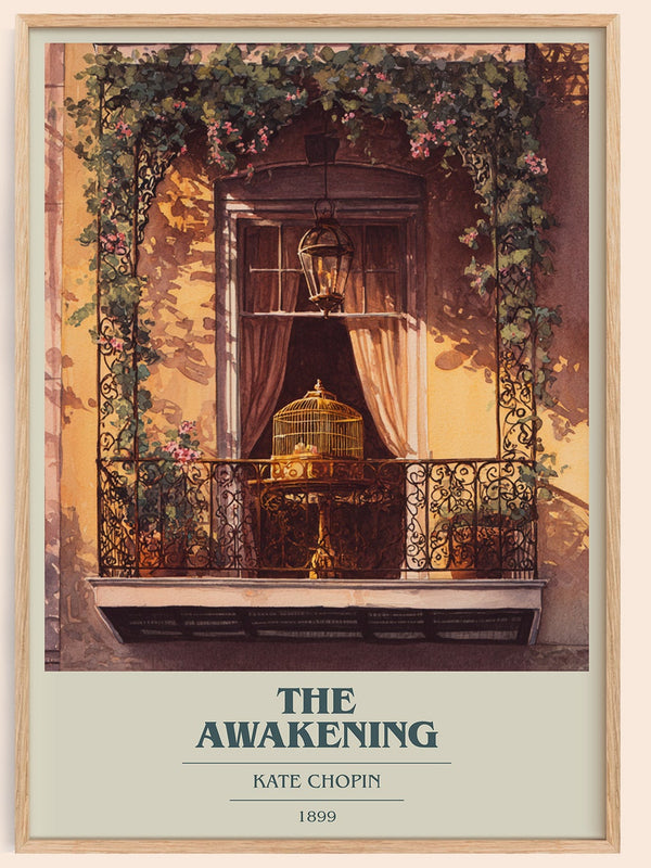The Awakening book cover book poster by Kate Chopin – framed literary art print